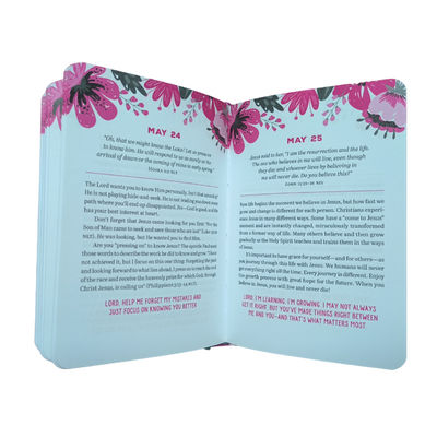 Jesus Each Day For Teen Girls  Hardcover Christian Novel Book Printing With Sopt UV And Customized Cover Finish
